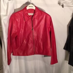 Evan Davis Vintage leather zip jacket 10 perfect